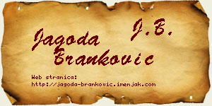 Jagoda Branković vizit kartica